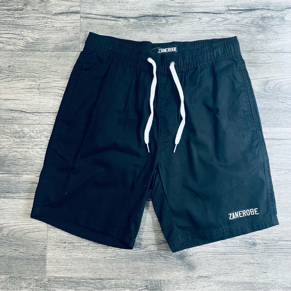 NWOT Zanerobe, Black Sureshot Logo Shorts, M